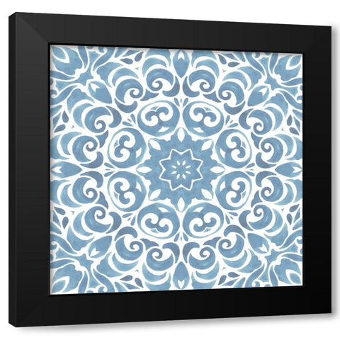 Coastal Blue Pattern II Black Modern Wood Framed Art Print by ND Art
