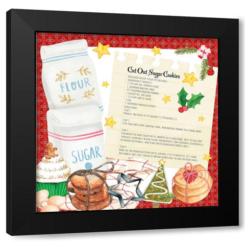 Sugar Cookies Black Modern Wood Framed Art Print by ND Art