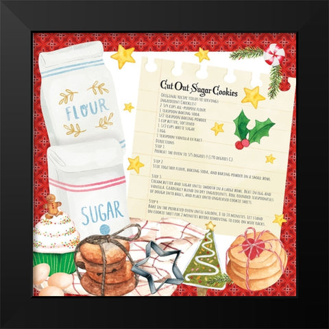 Sugar Cookies Black Modern Wood Framed Art Print by ND Art