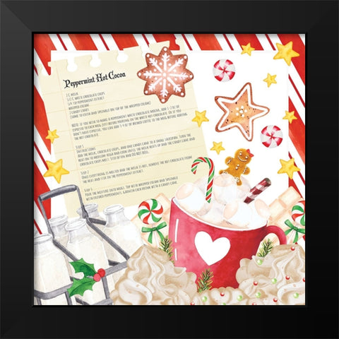 Peppermint Cocoa Black Modern Wood Framed Art Print by ND Art