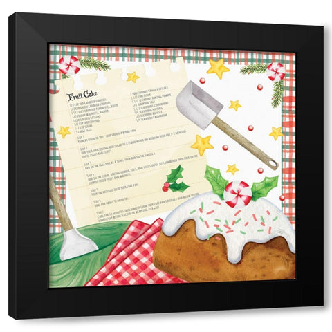 Fruit Cake Black Modern Wood Framed Art Print by ND Art