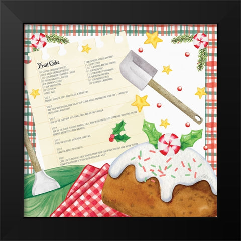 Fruit Cake Black Modern Wood Framed Art Print by ND Art