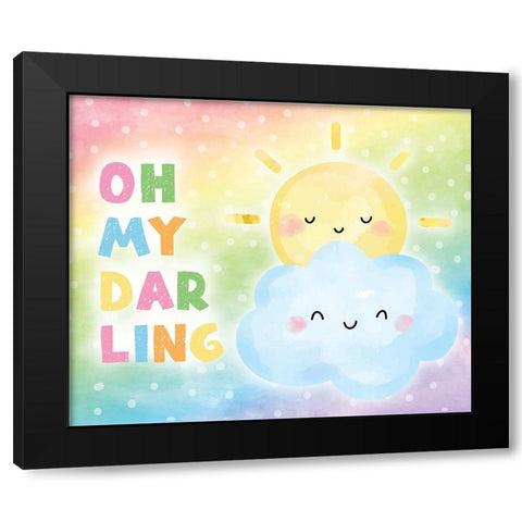 Oh My Darling Black Modern Wood Framed Art Print by ND Art