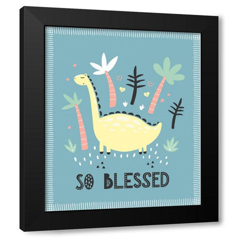 So Blessed Black Modern Wood Framed Art Print by ND Art