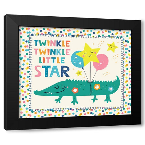 Twinkle Twinkle Black Modern Wood Framed Art Print by ND Art
