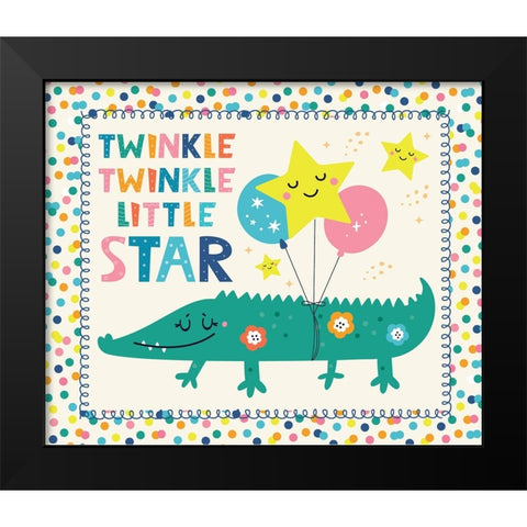 Twinkle Twinkle Black Modern Wood Framed Art Print by ND Art