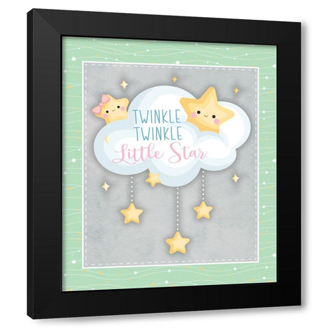 Twinkle Twinkle Black Modern Wood Framed Art Print by ND Art