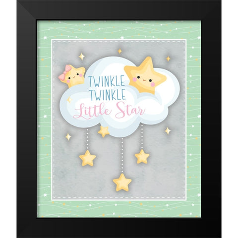 Twinkle Twinkle Black Modern Wood Framed Art Print by ND Art