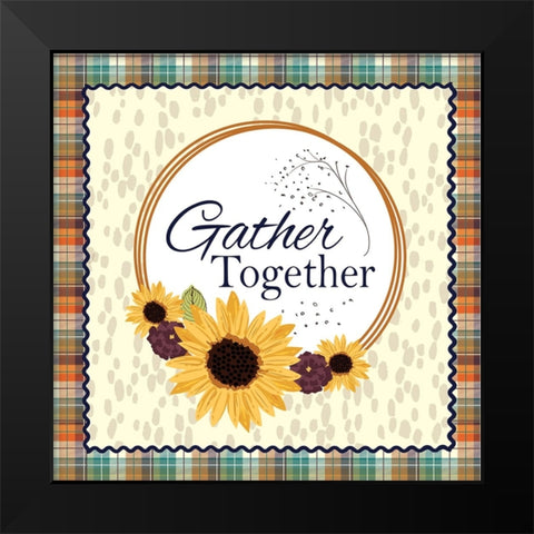 Gather Together Black Modern Wood Framed Art Print by ND Art