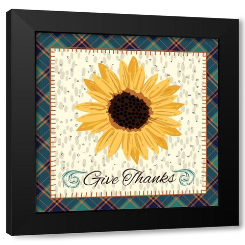 Give Thanks Black Modern Wood Framed Art Print with Double Matting by ND Art