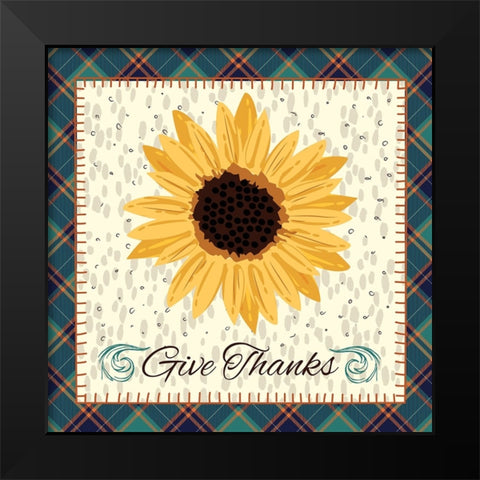 Give Thanks Black Modern Wood Framed Art Print by ND Art