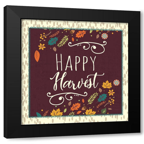 Happy Harvest Black Modern Wood Framed Art Print by ND Art