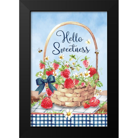 Hello Sweetness Black Modern Wood Framed Art Print by ND Art
