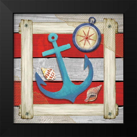 Anchor Black Modern Wood Framed Art Print by ND Art