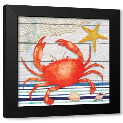 Crab Black Modern Wood Framed Art Print by ND Art