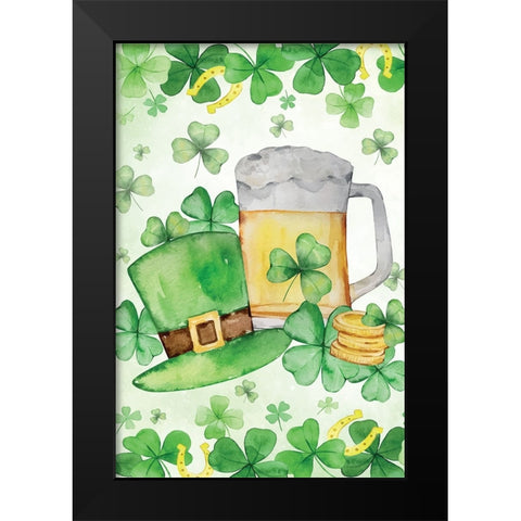 St. Patricks Ale Black Modern Wood Framed Art Print by ND Art
