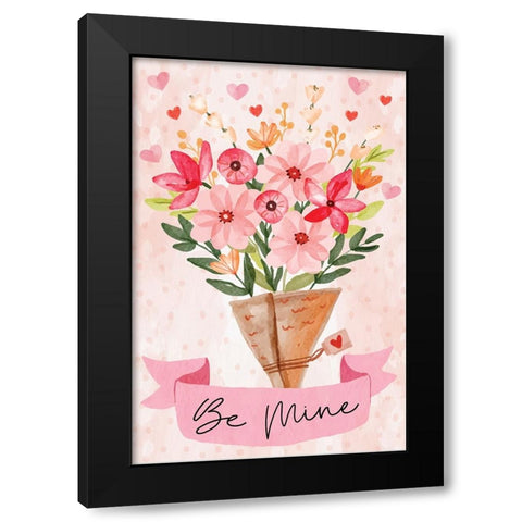 Be Mine Black Modern Wood Framed Art Print with Double Matting by ND Art