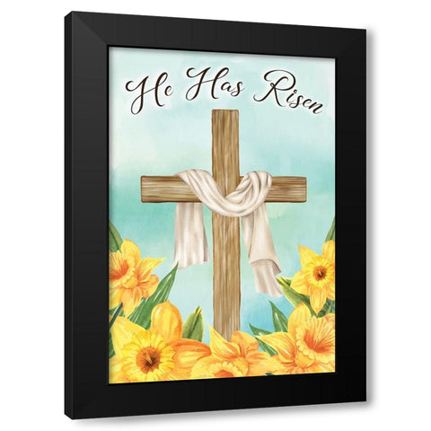 He Has Risen Black Modern Wood Framed Art Print with Double Matting by ND Art