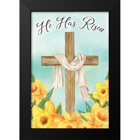 He Has Risen Black Modern Wood Framed Art Print by ND Art