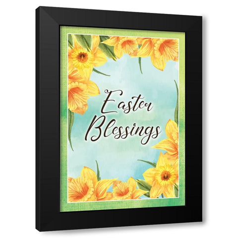 Easter Blessings Black Modern Wood Framed Art Print with Double Matting by ND Art