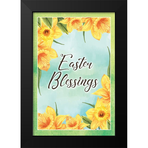 Easter Blessings Black Modern Wood Framed Art Print by ND Art