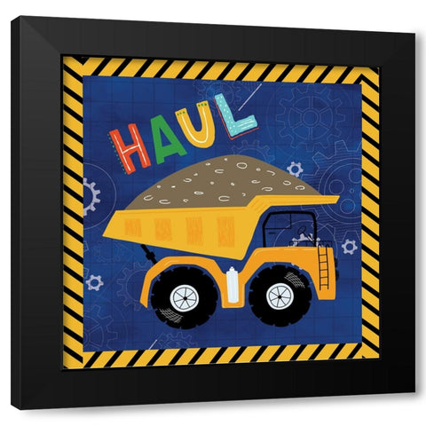 Haul - Dump Truck Black Modern Wood Framed Art Print by ND Art