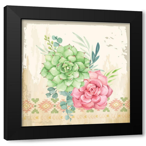 Southwest Cactus Black Modern Wood Framed Art Print by ND Art