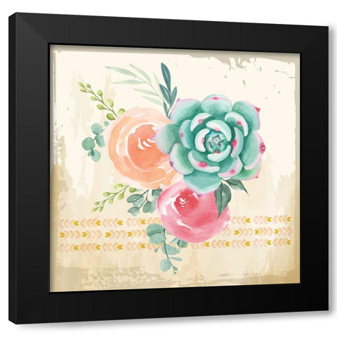 Southwest Cactus II Black Modern Wood Framed Art Print with Double Matting by ND Art