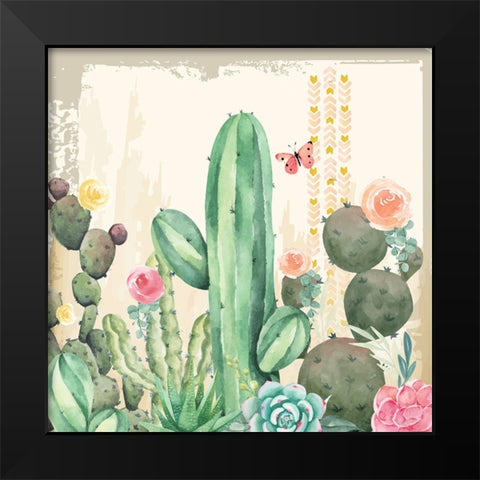 Southwest Cactus III Black Modern Wood Framed Art Print by ND Art