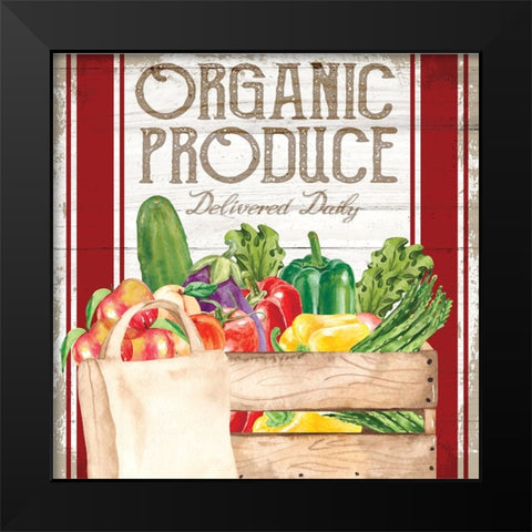 Organic Produce Black Modern Wood Framed Art Print by ND Art