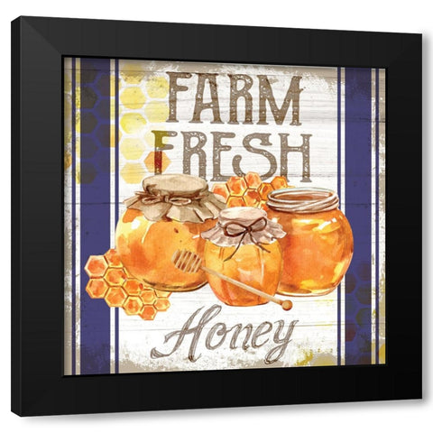 Farm Fresh Honey Black Modern Wood Framed Art Print with Double Matting by ND Art