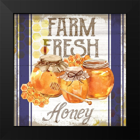 Farm Fresh Honey Black Modern Wood Framed Art Print by ND Art