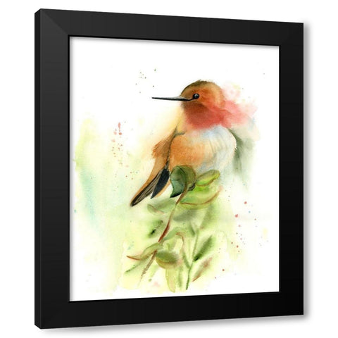 Pretty Bird Black Modern Wood Framed Art Print with Double Matting by Shefranov, Olga