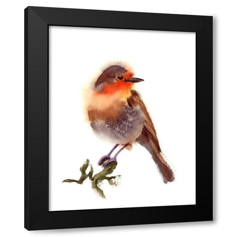 Sunset Bird Black Modern Wood Framed Art Print by Shefranov, Olga
