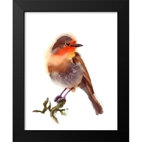 Sunset Bird Black Modern Wood Framed Art Print by Shefranov, Olga