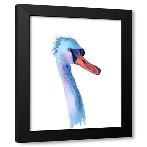 Swan Black Modern Wood Framed Art Print by Shefranov, Olga