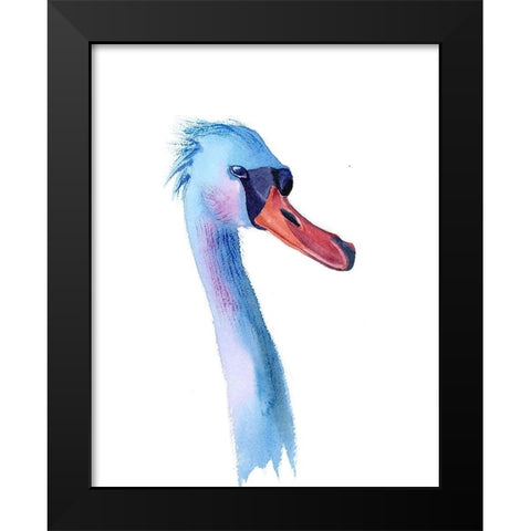 Swan Black Modern Wood Framed Art Print by Shefranov, Olga