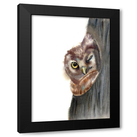 Peeker Black Modern Wood Framed Art Print by Shefranov, Olga