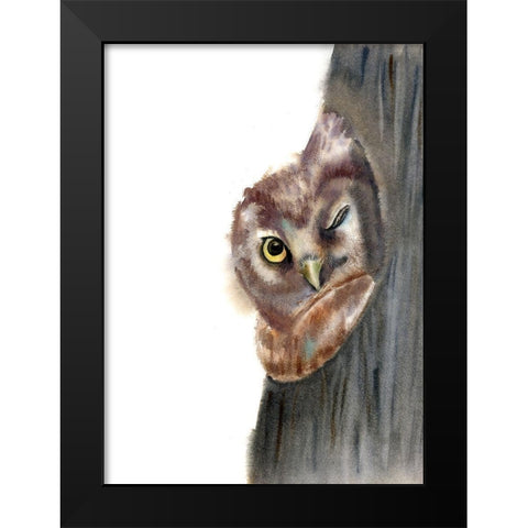 Peeker Black Modern Wood Framed Art Print by Shefranov, Olga