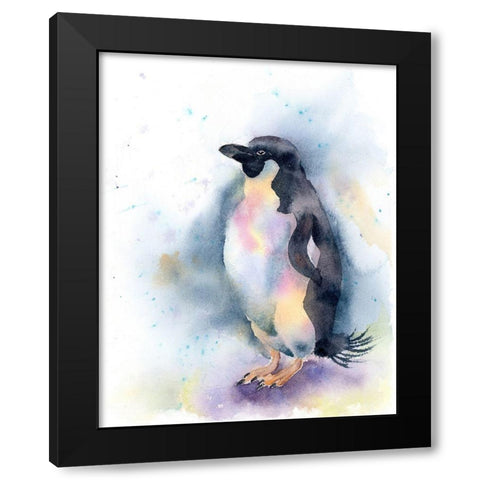 Penguin I Black Modern Wood Framed Art Print with Double Matting by Shefranov, Olga
