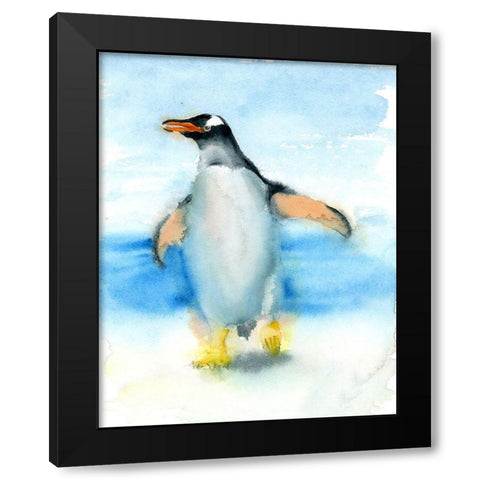 Penguin II Black Modern Wood Framed Art Print with Double Matting by Shefranov, Olga