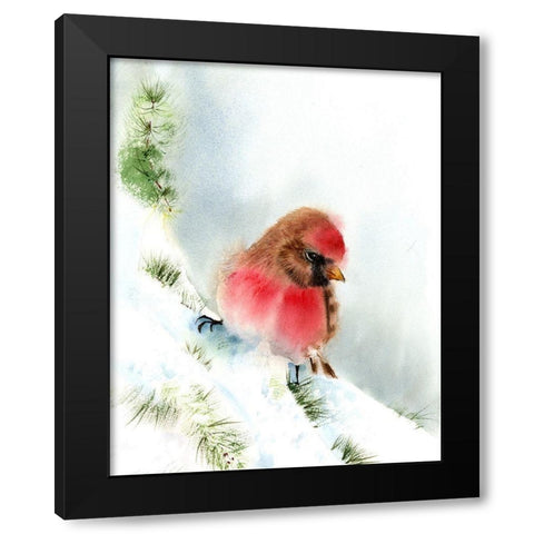 Perched Black Modern Wood Framed Art Print with Double Matting by Shefranov, Olga