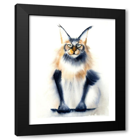 Wild Cat Black Modern Wood Framed Art Print by Shefranov, Olga