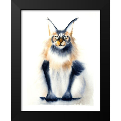 Wild Cat Black Modern Wood Framed Art Print by Shefranov, Olga