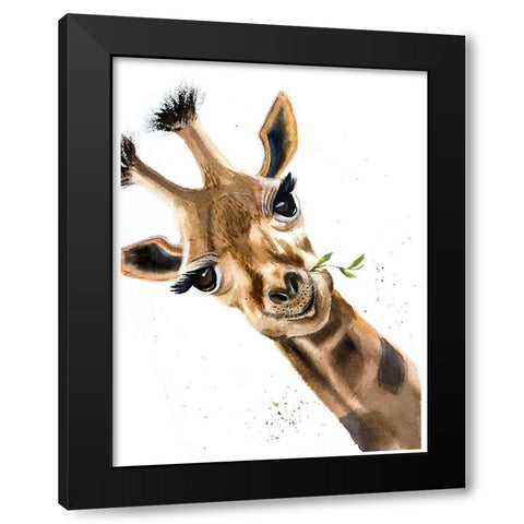 Giraffe Black Modern Wood Framed Art Print with Double Matting by Shefranov, Olga