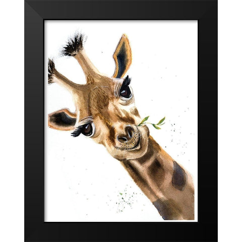 Giraffe Black Modern Wood Framed Art Print by Shefranov, Olga