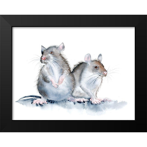 Mice Black Modern Wood Framed Art Print by Shefranov, Olga