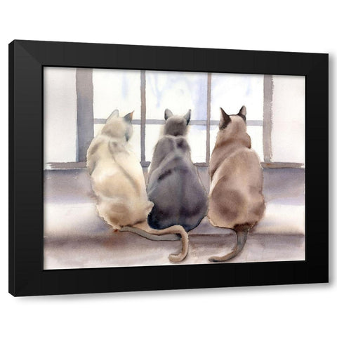 Cats Black Modern Wood Framed Art Print by Shefranov, Olga