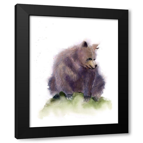 Bear Black Modern Wood Framed Art Print by Shefranov, Olga