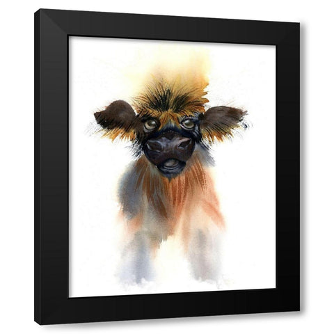 Calf Black Modern Wood Framed Art Print with Double Matting by Shefranov, Olga